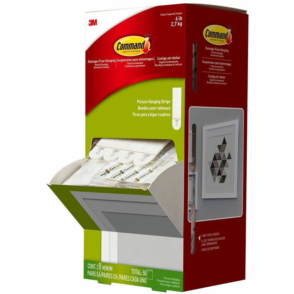 MMM17201CABPK - Command Picture Hanging Strips in a convenient Cabinet Pack make decorating quick and easy. One click tells you Picture Hanging Strips are locked in and holding tight. Best of all, when you are ready to take down or move your pictures, they come off cleanly, leaving no nail holes, cracked plaster or sticky residue. Medium strips hold most 18" x 24" frames. More from the Manufacturer