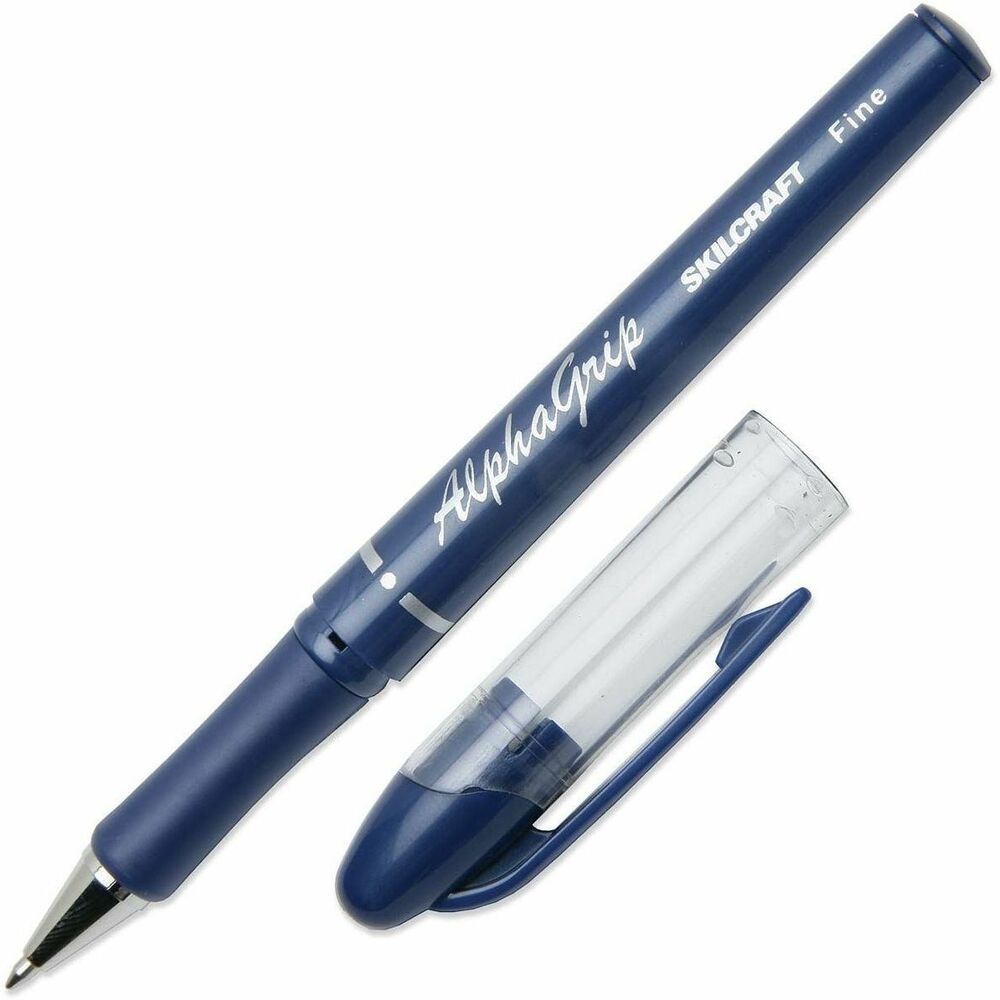 NSN4244866 - AlphaGrip Ballpoint Pen features an ergonomic design with contoured soft rubber grip for added comfort and reduced writing fatigue. The barrel color indicates ink color for easy identification. Ink is permanent, fade-proof and acid-free. Ballpoint pen is refillable.