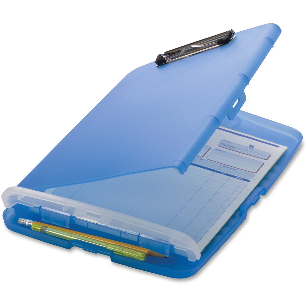 OIC83304 - Slim clipboard offers handy, portable storage for your files and writing instruments. Compact design easily fits in most briefcases or backpacks for quick transportation. Low-profile metal clip features ergonomic finger grips and a clasp closure to reliably secure your papers. Ample storage compartment fits letter-size documents, forms and notepads. Additional storage compartment holds pens and pencils. More from the Manufacturer