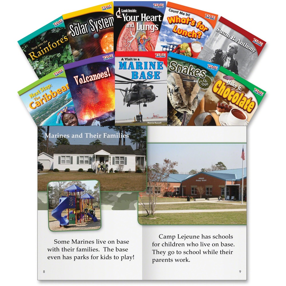 SHL16105 - These books are designed to motivate and prepare readers for more challenging text with engaging TIME For Kids content. Each book introduces new vocabulary, diagrams and graphics combined with science and social studies themes. Books are designed for second-graders.