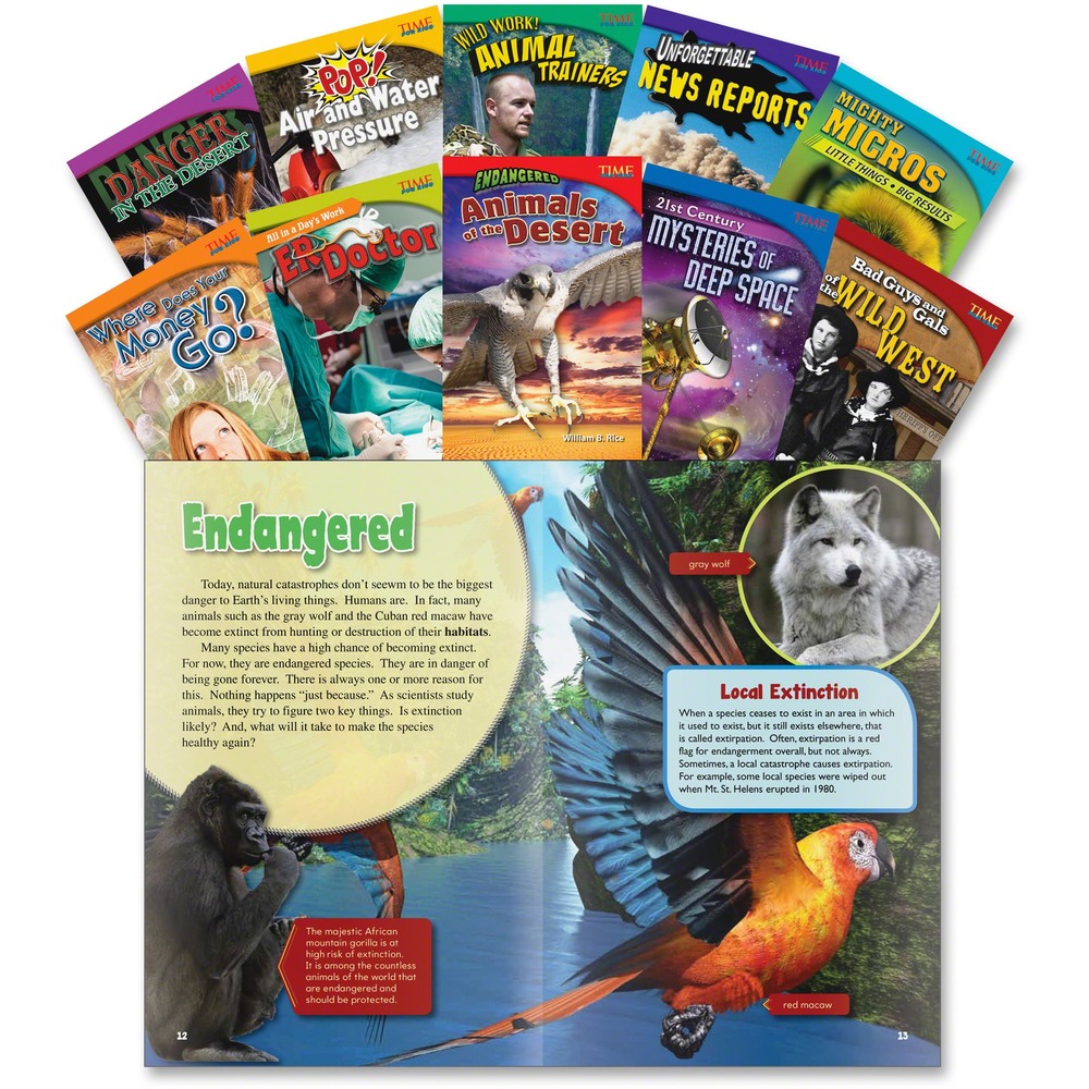 SHL18254 - Uncover danger in the desert and the mysteries of deep space with this engaging set featuring inspiring content-area topics. Discover how wild animal trainers work and what mighty macros are with books that include amazing layouts, sidebars, questions to consider, facts, graphics and enticing color photos. Books are designed for fifth-graders.