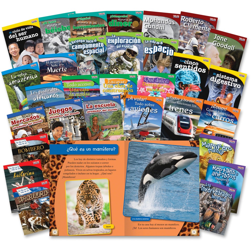 SHL18388 - Reading is an adventure with these engaging books written in Spanish. Each book features captivating layouts, TIME For Kids content, high-interest photographs, informational text, vocabulary and sidebars. Books are designed for third-graders.