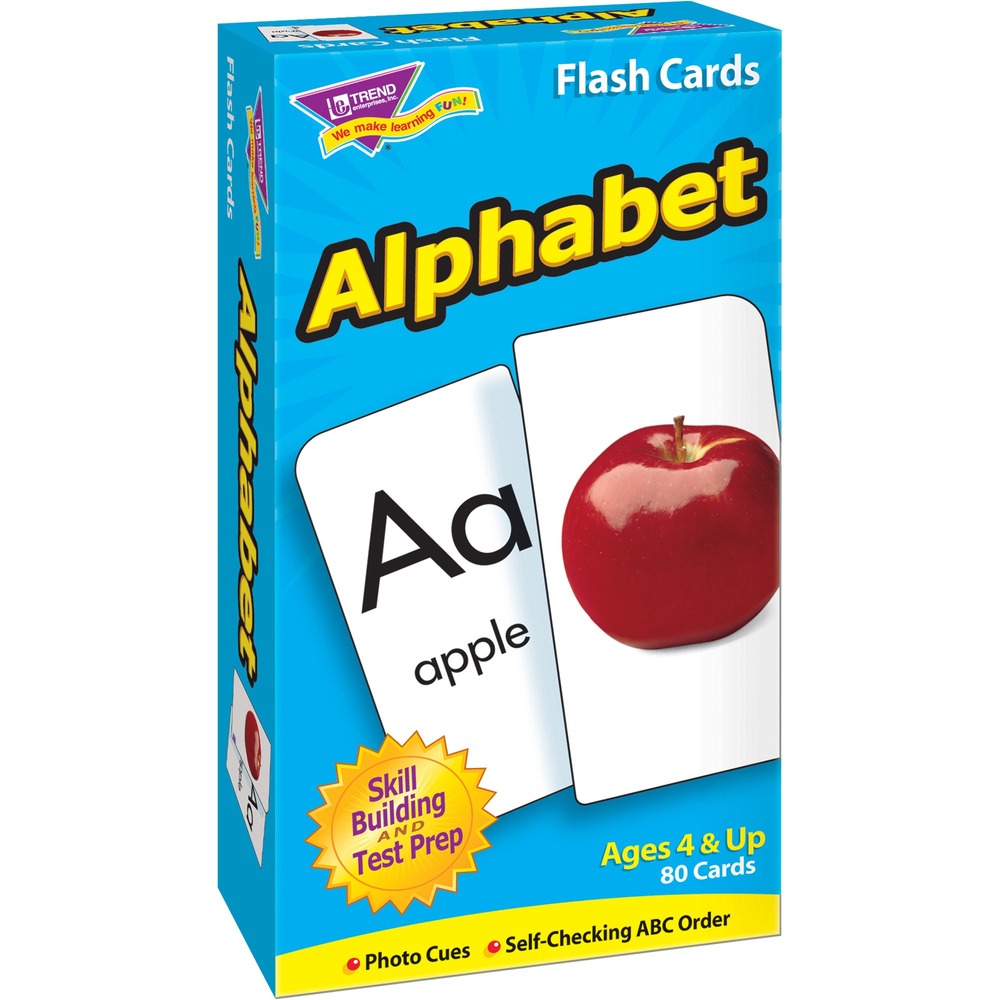 TEP53012 - Content-rich alphabet cards do their job, teaching students new skills in a fun way. This educational aid uses photo cues to teach letter sounds. Self-checking flash cards provide the answers on card backs. Set includes 80 sturdy cards and a storage box. Students will delight in mastering new skills. No-see-through cards feature quick-sorting, rounded corners. They are recommended for teaching children ages 4 and up.