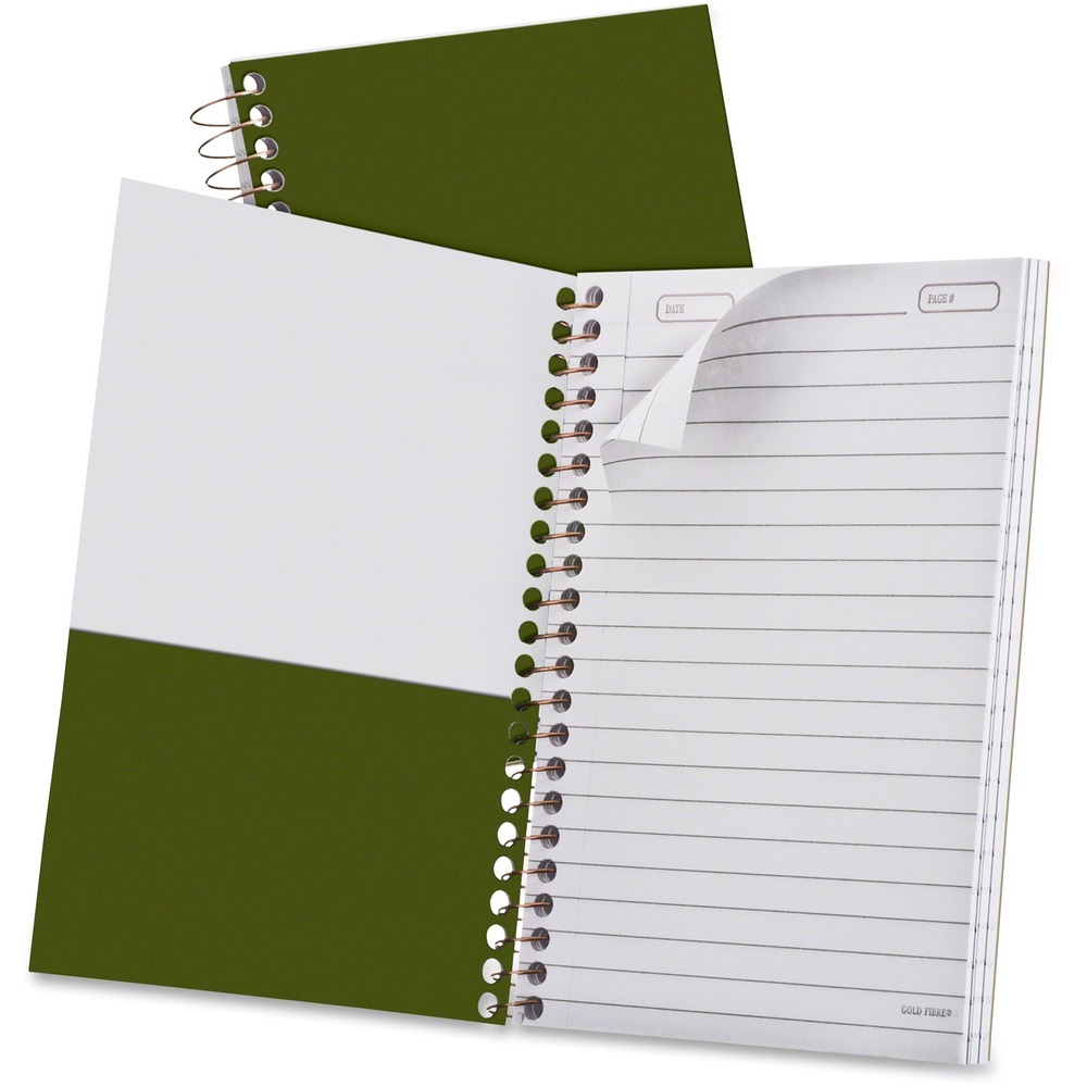 TOP20801 - Perfect for taking notes on-the-go, this Ampad Gold Fibre Steno Book is sized to easily fit in a backpack, purse or briefcase. Brass wire binding on the side accommodates a handy inside pocket for storing notes and reminders. Fine-quality, 20 lb. white paper is college-ruled with 9/32 spacing between lines. Pages are microperforated for easy and clean removal. Extra-rigid chipboard backing offers writing support away from tables and desks."