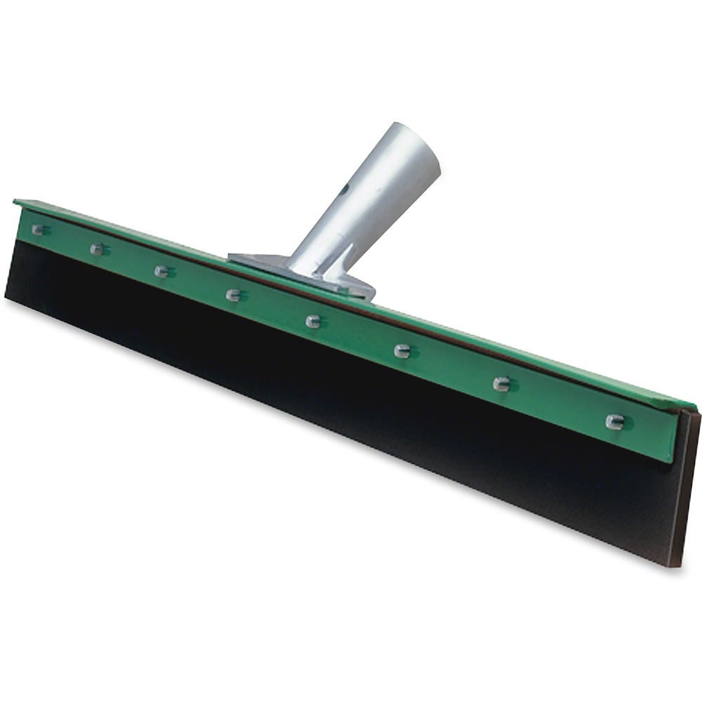 UNGFP600 - Floor squeegee features a replaceable, 2" straight EPDM rubber blade that's perfect for moving large volumes of water, mud, debris, waste, scraps, slush or snow. 24" squeegee can be used on coated and uncoated smooth concrete floors, asphalt and other smooth surfaces. 14-gauge, powder-coated steel frame is durable for long-lasting use.