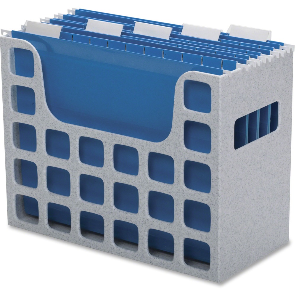 PFX23054 - Desktop File provides a versatile way to store your letter-size project files on your desk or on-the-go. Side handles and durable plastic construction offer easy portability so pet projects are never far from reach. This sturdy hanging-file box with a 6" capacity is sized to fit nicely on your desktop or in other small spaces. To start organizing immediately, the desktop file includes five letter-sizes hanging folders with clear tabs and inserts to put you on the path to organization.