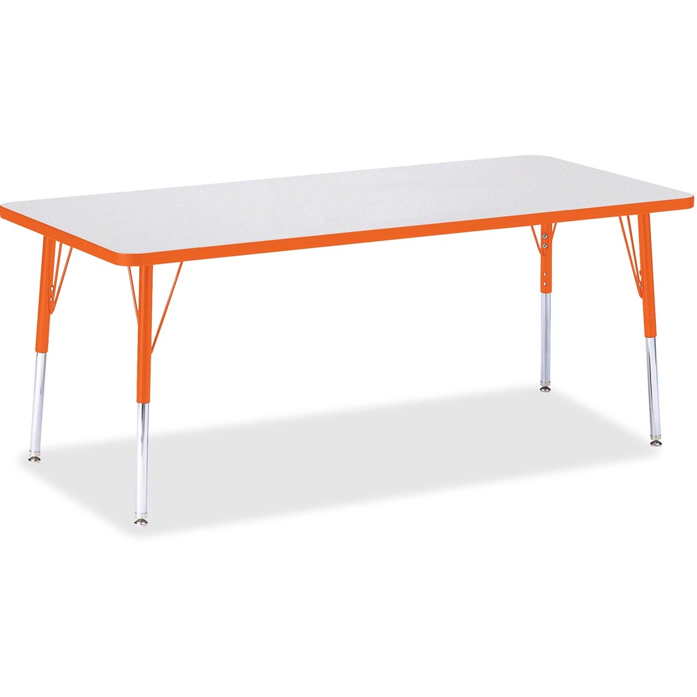 JNT6413JCE114 - Let children safely work on their favorite arts and crafts on this rectangular activity table. Freckled gray laminate is durable and features an easy-to-clean surface. TRUEdge is permanently thermo-fused to the edges to prevent chipping. Extra-safe, dual-screw steel legs allow you to easily adjust the height of the table. Powder-coated, adjustable legs can be repositioned in 1" increments to provide maximum comfort for children. Leg guides reduce squeaks, prevent snags and eliminate rusting.