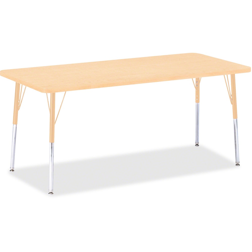 JNT6413JCA251 - Rectangular activity table for adults is perfectly sized to let you work comfortably. Laminate is durable and features an easy-to-clean surface. TRUEdge is permanently thermo-fused to the edges to prevent chipping. Extra-safe, dual-screw steel legs allow you to easily adjust the height of the table. Powder-coated, adjustable legs can be repositioned in 1" increments to provide maximum comfort. Leg guides reduce squeaks, prevent snags and eliminate rusting.