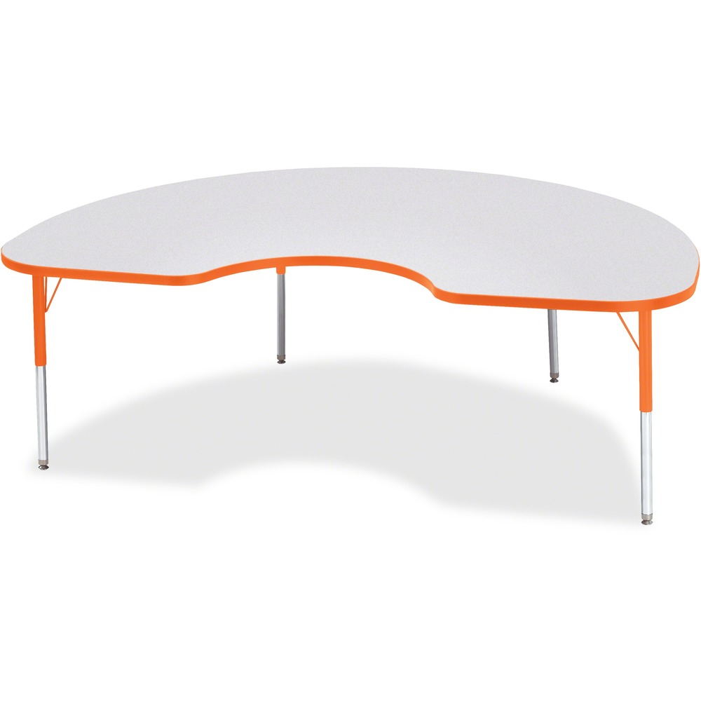 JNT6423JCE114 - Let children safely work on their favorite arts and crafts on this kidney-shaped activity table. Laminate is durable and features an easy-to-clean surface. TRUEdge is permanently thermo-fused to the edges to prevent chipping. Extra-safe, dual-screw steel legs allow you to easily adjust the height of the table. Powder-coated, adjustable legs can be repositioned in 1" increments to provide maximum comfort for children. Leg guides reduce squeaks, prevent snags and eliminate rusting.