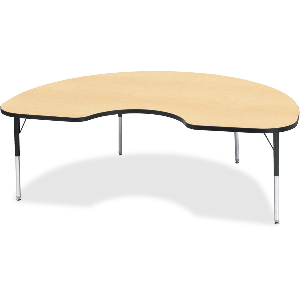 JNT6423JCE011 - Let children safely work on their favorite arts and crafts on this kidney-shaped activity table. Laminate is durable and features an easy-to-clean surface. TRUEdge is permanently thermo-fused to the edges to prevent chipping. Extra-safe, dual-screw steel legs allow you to easily adjust the height of the table. Powder-coated, adjustable legs can be repositioned in 1" increments to provide maximum comfort for children. Leg guides reduce squeaks, prevent snags and eliminate rusting.