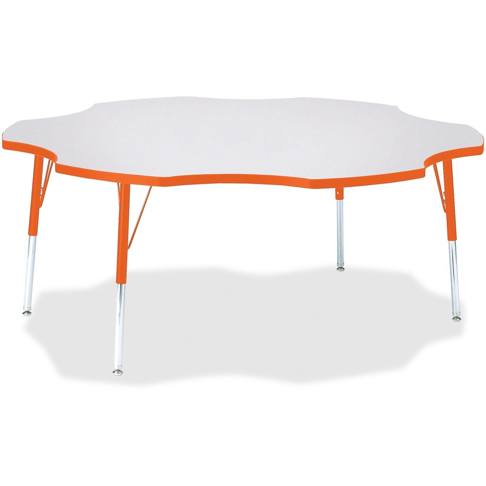 JNT6458JCA114 - This six-leaf activity table provides the perfect seating arrangement for up to six adults. Durable laminate features an easy-to-clean surface. TRUEdge is permanently thermo-fused to the edges to prevent chipping. Extra-safe, dual-screw steel legs allow you to easily adjust the height of the table. Powder-coated, adjustable legs can be repositioned in 1" increments to provide maximum comfort. Leg guides reduce squeaks, prevent snags and eliminate rusting.