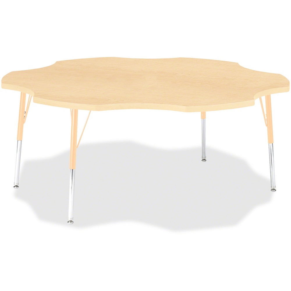 JNT6458JCA251 - This six-leaf activity table provides the perfect seating arrangement for up to six adults. Durable laminate features an easy-to-clean surface. TRUEdge is permanently thermo-fused to the edges to prevent chipping. Extra-safe, dual-screw steel legs allow you to easily adjust the height of the table. Powder-coated, adjustable legs can be repositioned in 1" increments to provide maximum comfort. Leg guides reduce squeaks, prevent snags and eliminate rusting.