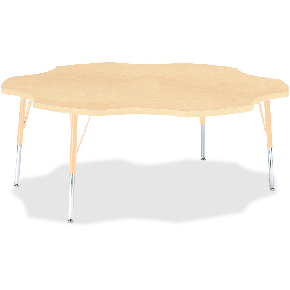 JNT6458JCE251 - This six-leaf activity table provides the perfect seating arrangement for up to six children. Durable laminate features an easy-to-clean surface. TRUEdge is permanently thermo-fused to the edges to prevent chipping. Extra-safe, dual-screw steel legs allow you to easily adjust the height of the table. Powder-coated, adjustable legs can be repositioned in 1" increments to provide maximum comfort for children. Leg guides reduce squeaks, prevent snags and eliminate rusting.