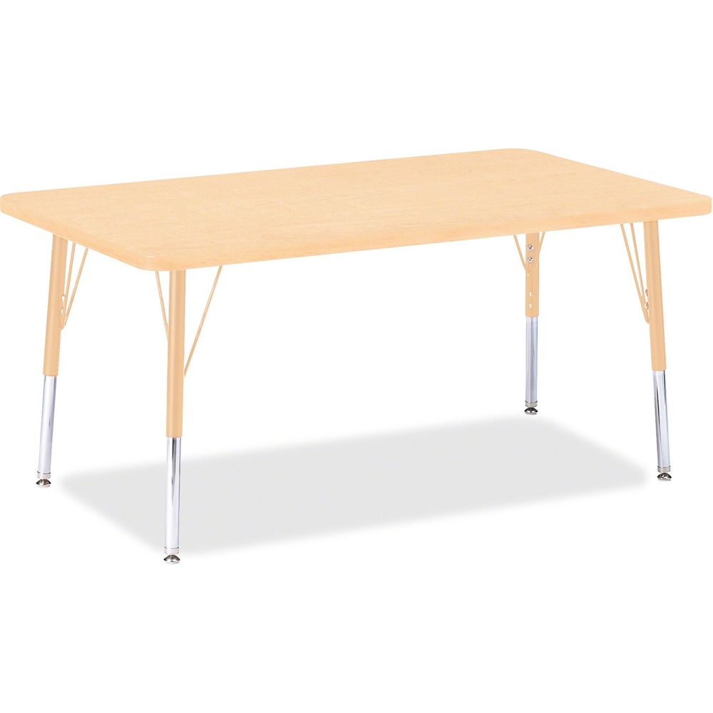 JNT6473JCE251 - Let children safely work on their favorite arts and crafts on this rectangular activity table. Laminate is durable and features an easy-to-clean surface. TRUEdge is permanently thermo-fused to the edges to prevent them from chipping. Extra-safe, dual-screw steel legs allow you to easily adjust the height of the table. Powder-coated, adjustable legs can be repositioned in 1" increments to provide maximum comfort for children. Leg guides reduce squeaks, prevent snags and eliminate rusting.