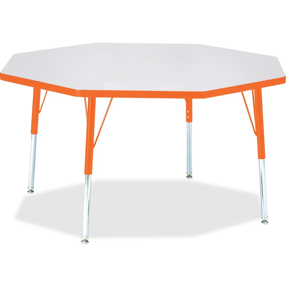 JNT6428JCE114 - Let children safely work on their favorite arts and crafts on this octagon activity table. Laminate is durable and features an easy-to-clean surface. TRUEdge is permanently thermo-fused to the edges to prevent chipping. Extra-safe, dual-screw steel legs allow you to easily adjust the height of the table. Powder-coated, adjustable legs can be repositioned in 1" increments to provide maximum comfort for children. Leg guides reduce squeaks, prevent snags and eliminate rusting.