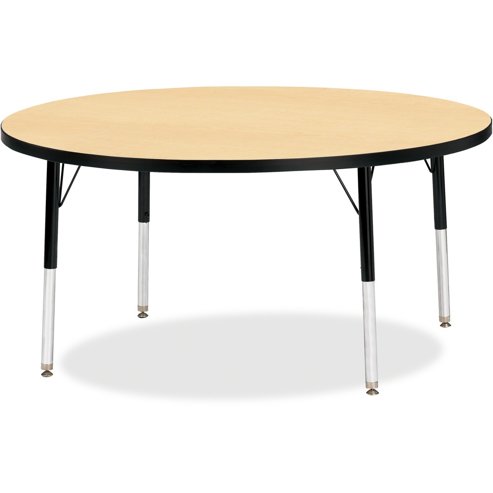 JNT6433JCE011 - Let children safely work on their favorite arts and crafts on this round activity table. Laminate is durable and features an easy-to-clean surface. TRUEdge is permanently thermo-fused to the edges to prevent chipping. Extra-safe, dual-screw steel legs allow you to easily adjust the height of the table. Powder-coated, adjustable legs can be repositioned in 1" increments to provide maximum comfort for children. Leg guides reduce squeaks, prevent snags and eliminate rusting.