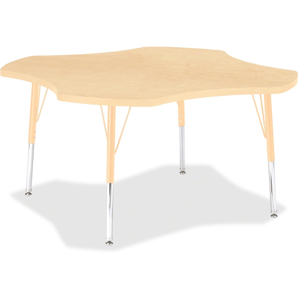 JNT6453JCE251 - This four-leaf activity table provides the perfect seating arrangement for up to four children. Durable laminate features an easy-to-clean surface. TRUEdge is permanently thermo-fused to the edges to prevent chipping. Extra-safe, dual-screw steel legs allow you to easily adjust the height of the table. Powder-coated, adjustable legs can be repositioned in 1" increments to provide maximum comfort for children. Leg guides reduce squeaks, prevent snags and eliminate rusting.