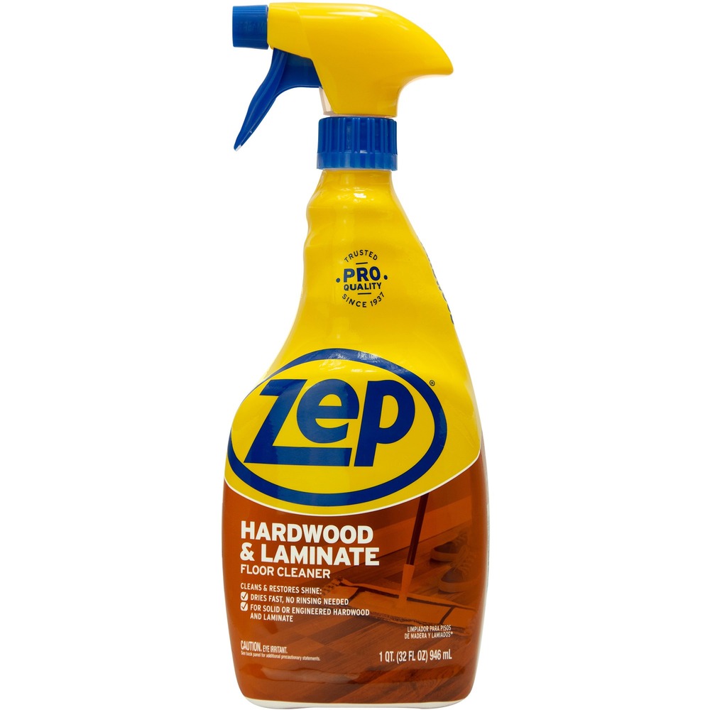 ZPEZUHLF32 - Professional-strength floor cleaner is designed for hardwood and laminate floors. It removes spots, stains and scuffs and restores the shine to varnish, acrylic and polyurethane-finished floors, molding, cabinet doors and other wood surfaces. Cleaner leaves nothing behind but a fresh scent. It dries fast with no rinsing needed. Use on solid or engineered hardwood and laminate. Spray bottle easily dispenses the cleaner.