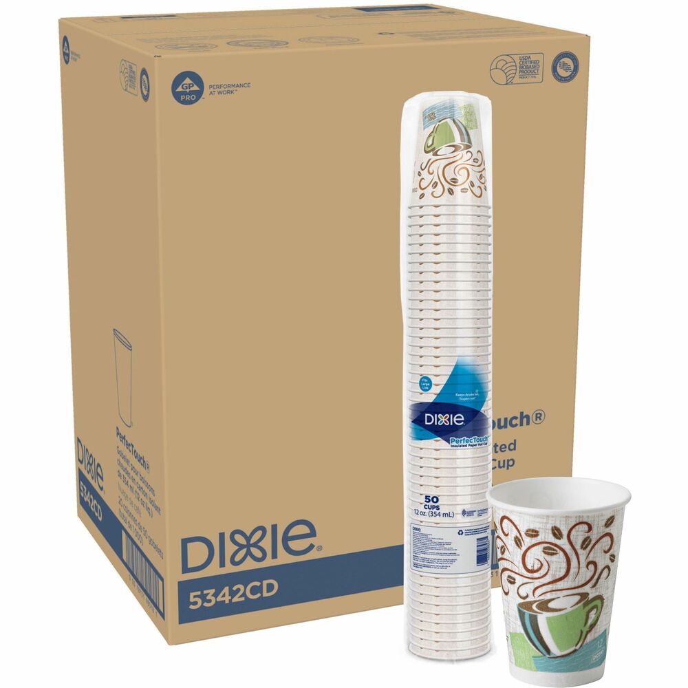 DXE5342CDCT - Made with a patented paper process, PerfecTouch Hot Cups provide unique insulation that extends consumption time while adding confidence in overall product quality. Sturdy, nonslip, outer lining keeps hands comfortable to the touch and eliminates the need for double-cupping or sleeves. Hot cups contain no polystyrene foam. Lids are sold separately.