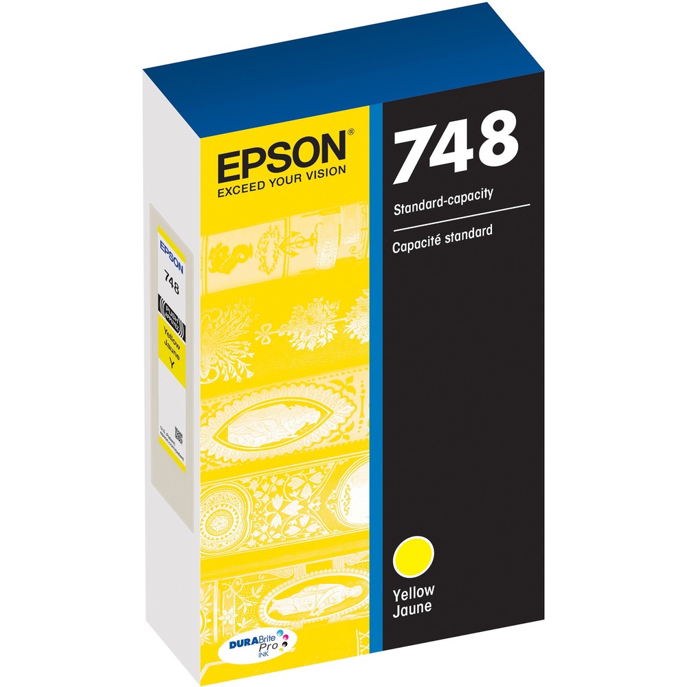 EPST748420 - Standard-capacity ink cartridge is ideal for business printing. This ink delivers crisp, black text and bright, vivid colors for any presentation. A fast-drying pigment ink, Epson's DURABrite Pro Ink produces smudge-resistant, fade-resistant and water-resistant prints for worry-free handling. Cartridge is compatible with Epson WorkForce Pro WF-8590, WF-6530, WF-6090, WF-6590 and WF8090. It yields approximately 1,500 pages.