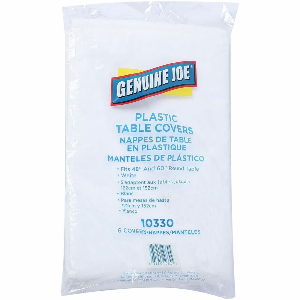 GJO10330CT - Table covers are designed to fit neatly on round 48" or 60" diameter tabletops. Table cover is made of plastic.