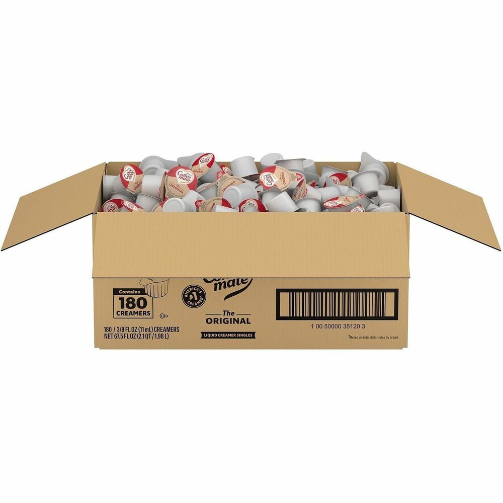 NES35120 - Delight your employees, customers and guests by offering Coffee mate liquid creamer in your workplace, breakroom or kitchen. Original Liquid Creamer Singles are a classic favorite. Creamer provides a deliciously rich, velvety smooth classic that enhances and enriches your coffee. Single-serve cups in a convenient dispenser are great for your breakroom or reception area. With this popular creamer in the office, everyone can enjoy coffeehouse indulgence without ever leaving the building. No refrigeration is necessary. Nondairy creamer is lactose-free, cholesterol-free and gluten-free.