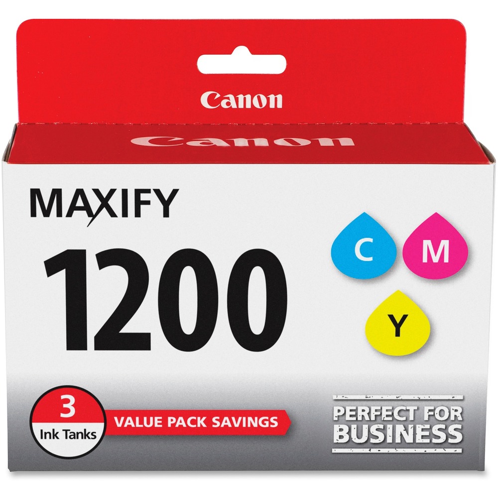 CNMPGI1200CMY - Ink tanks contain dual-resistant, high-density inks in vivid cyan, magenta and yellow. Exceptionally dense, durable inks resist highlighters and smudges. Value pack offers great ink savings in your Canon Maxify MB2020, MB2120 and MB2320 and produce crisp, colorful prints. Pigment-based ink formulation delivers dark text and bright colors on plain paper.
