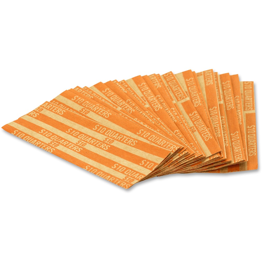 PQP30025 - Flat coin wrappers offer convenient storage. The coin type and total amount capacity is printed on the outside of each wrapper for quick calculations. Retrieve coins easily with the pop-open design. Heavy-duty paper wrappers are color-coded to meet Federal Reserve and American Banking Association standards.