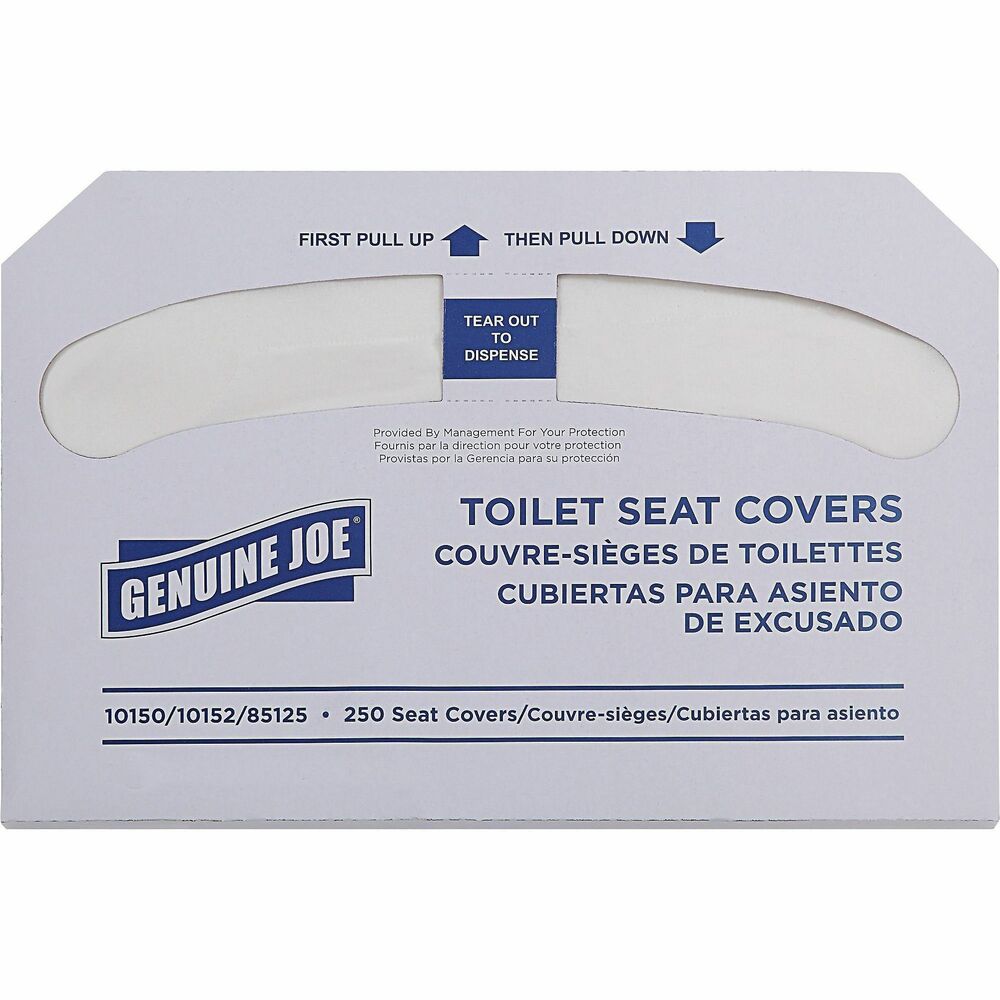 GJO85125 - Toilet seat covers are a cost-effective, hygienic way to cover public toilet seats. Each cover is flushable. Toilet seat covers also contain 20 percent recycled content and 80 percent virgin-paper content.
