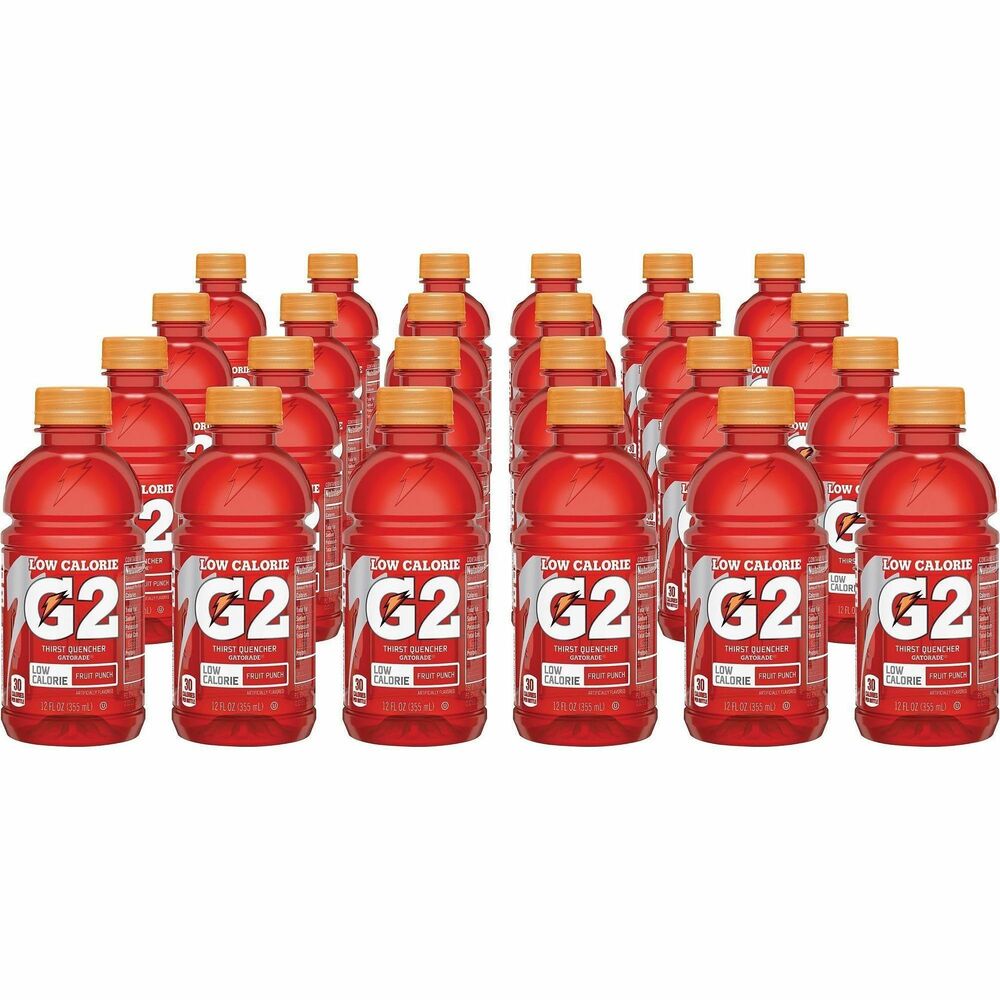 QKR12202 - Use G2 as a low-calorie sports drink to help stay fueled for an ultimate performance. This fruit punch-flavored thirst quencher delivers the same electrolyte-charged hydration of Original Gatorade Thirst Quencher, but with half the carbs and calories. G2 contains critical electrolytes to help replace what's lost in sweat. Convenient sports bottle features a screw-on cap that's excellent while you're on-the-go.