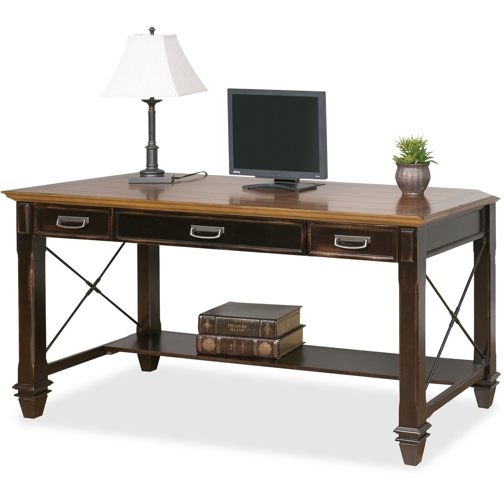 MRTIMHF384 - Hartford Writing Desk features a hand-rubbed finish that's been distressed to allow the natural wood to show through and present an aged, well-loved appearance. One drop-front keyboard and pencil drawer keep your keyboard and supplies hidden when not in use. Two utility drawers offer plenty of storage space for your supplies. Two AC power outlets and three USB outlets provide convenient access to power. Two wire-management grommets allow you to power your devices while helping to reduce wire clutter. Desk pairs perfectly with credenzas, bookcases, lateral files and hutches from the Hartford Collection.