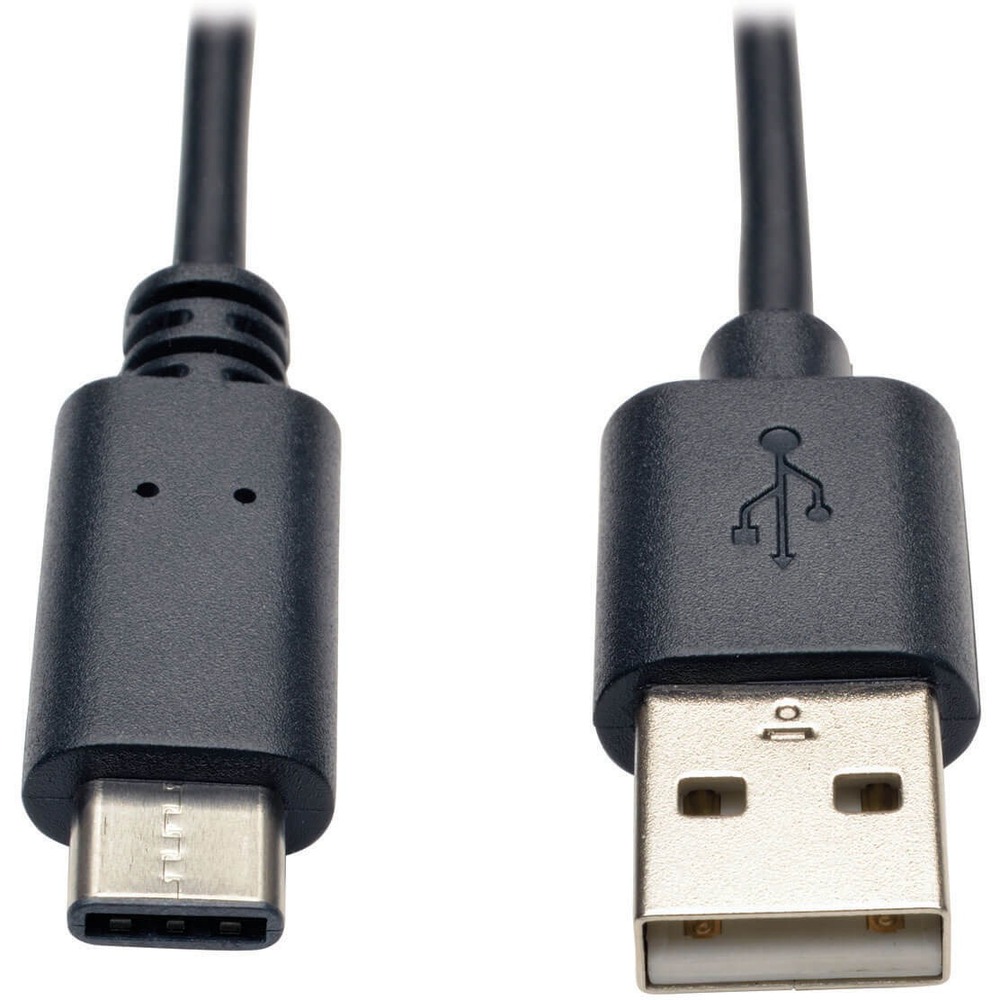 TRPU038006 - USB 2.0 A to USB Type-C device cable connects devices with a USB Type-C connector to a USB Charger, or the USB port on your laptop, Ultrabook or computer. USB Type-C connector features a reversible design to connect it in either direction and eliminate the need to guess which way it plugs in. Backward-compatible design can be used with previous USB 1.1 applications as well. High-quality foil shielding ensures reliable, error-free data communications. Nickel-plated connectors and gold-plated copper contacts provide excellent conductivity. Molded connectors and integral strain relief increase the strength at the vulnerable points for extra durability and lasting use. Device cable supports USB 2.0 data-transfer rates up to 480 Mbps. More from the Manufacturer