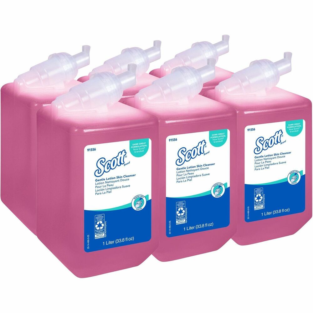 KCC91556CT - Scott Pro Gentle Lotion Skin Cleanser creates a rich, creamy lather your washroom guests will love. This pink soap is easy to rinse clean and has a pH-balanced formula that's gentle on skin. Simple-to-load cassette of bulk hand soap is designed to click into place in Scott Essential Manual Skin Care Dispensers so your employees and guests can dispense it easily. It features a pleasant, light floral scent. The cassette refill is recyclable after the pump is removed. When you're looking for an efficient, pleasant handwashing solution, trust Scott Essential (formally Kleenex) Gentle Lotion Hand Soap. It's the same Kleenex quality, now Scott branded.
