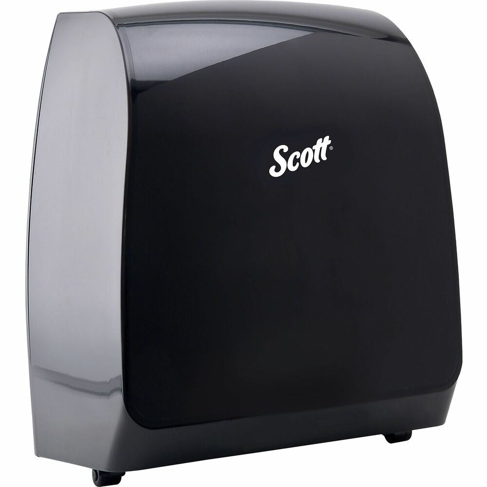 KCC34348 - Scott Pro Electronic Hard Roll Paper Towel Dispenser System is designed to take hand hygiene to another level. Innovative internal dispensing plugs and plays to customize it to meet your needs. It provides electronic motion-activated dispensing with the option for an unexposed sheet that helps keep paper towels clean (popular with healthcare environments). Dispenser is 99.99 percent jam-free so you can count on its reliable, touchless operation. It dispenses a single sheet with each activation and is compatible with 8" diameter Scott Pro towels with blue core plugs plus the stub roll. Powered by four D alkaline batteries or an AC adapter, this dispenser system combines touchless technology with the bacteria-reducing benefits of drying with paper towels, supporting and promoting better hand and surface hygiene. More from the Manufacturer