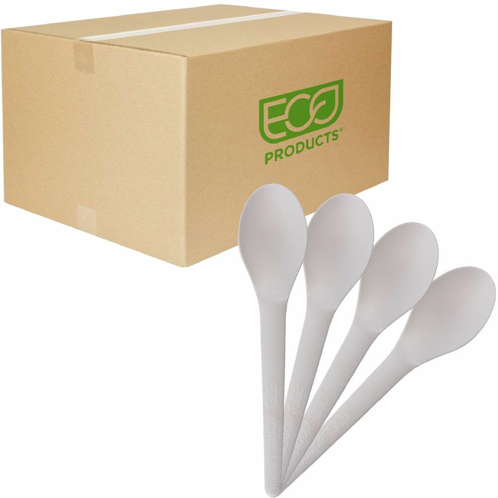 ECOEPS013 - Disposable spoons offer fast, easy cleanup without worrying about having negative effects on the environment. Sturdy material offers heat tolerance up to 200 degrees Fahrenheit for safe use with hot foods. Eco-friendly design does not rely on unsustainable virgin plastic resources. Crystalized formulation adds strength to resist breaking during use. These spoons are perfect for company gatherings, special events, on-the-go meals, parties and more. More from the Manufacturer