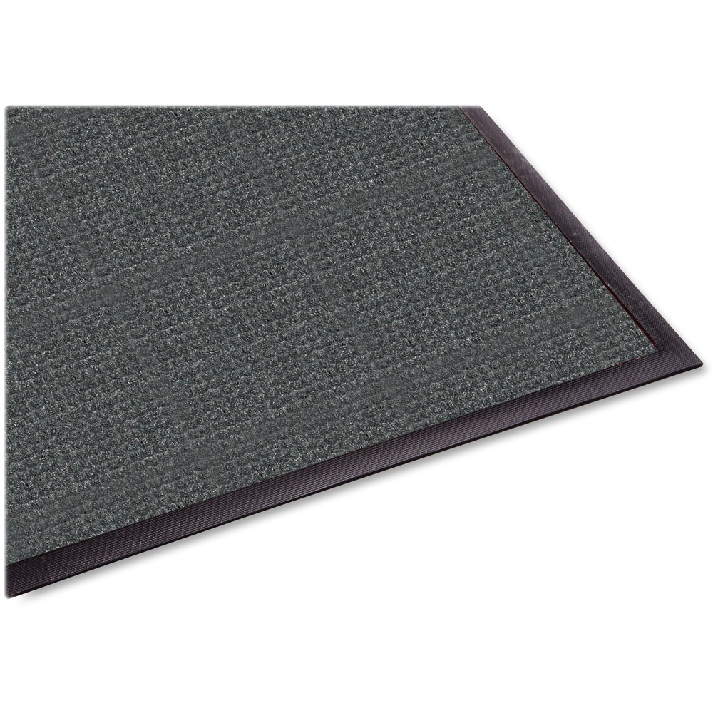 MLLWG030504 - Floor mat protects your floors in high-traffic areas for indoor and outdoor use. Bi-level construction keeps dirt and moisture trapped beneath the shoe level. Raised border keeps water and dirt in the mat and off the floor. The carpet-covered, rubber nibs scrape shoes of debris and pull moisture away from shoes. Premium, 24 oz. polypropylene carpet dries quickly and will not rot. Mat offers 100 percent rubber backing for maximum durability. Rubber borders strengthen and enhance safety. Waterguard floor mat passes flammability standards DOCFFI-70.