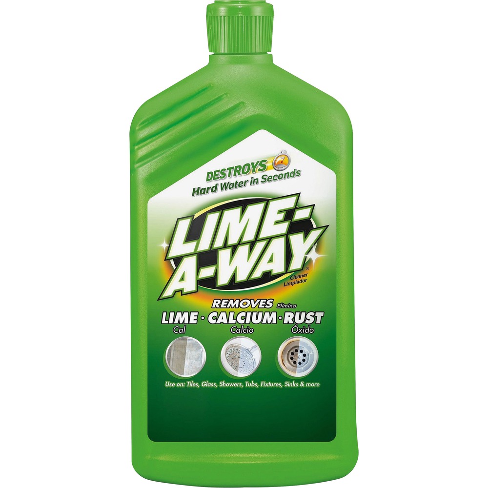 RAC87000 - Optimize cleaning time by destroying lime, calcium and rust in 60 seconds when used as directed with Lime-A-Way Cleaner. Powerful formula removes even the toughest limescale stains when applied directly. Give cleaning crews an effective tool to fight hard water buildup so surfaces stay cleaner longer. Liquid cleaner works on tile, glass and glazed ceramic surfaces, allowing you to remove hard water stains throughout the bathroom.