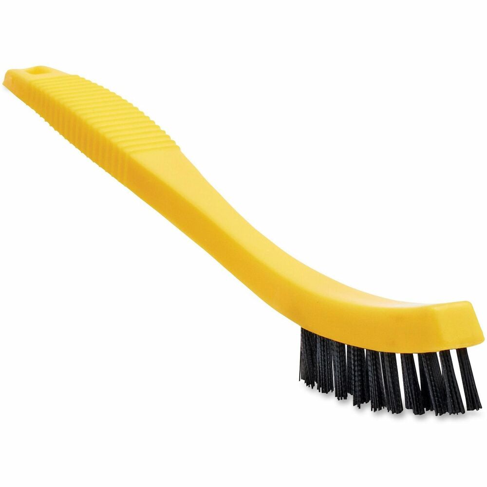 RCP9B5600BK - Tile/Grout Brush helps keep your facility looking its best. High-quality construction supports your cleaning crew so they can deliver top-notch results. Use this brush to ease work when scrubbing tile and grout lines, floors, baseboards, walls and countertops. Plastic bristles set in plastic block offer a high shear/break strength and are resistant to water, oils and solvents. The plastic block also includes a hang-up hole for easy storage.