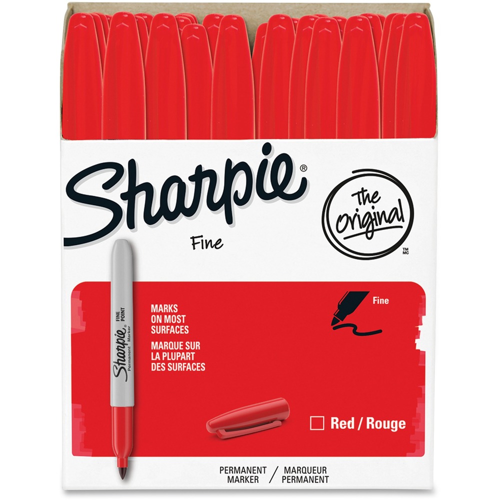 SAN1920937 - Original Sharpie pen-style permanent marker marks on most hard-to-mark surfaces. Markings are permanent on most surfaces. Durable fine-point tip produces thinner, detailed lines. Long-lasting ink resists fading, smearing and water. Alcohol-based ink is quick-drying and certified AP nontoxic. More from the ManufacturerRebate: $25 Visa Card w $75 Sharpie & Expo Buy View Rebate Details