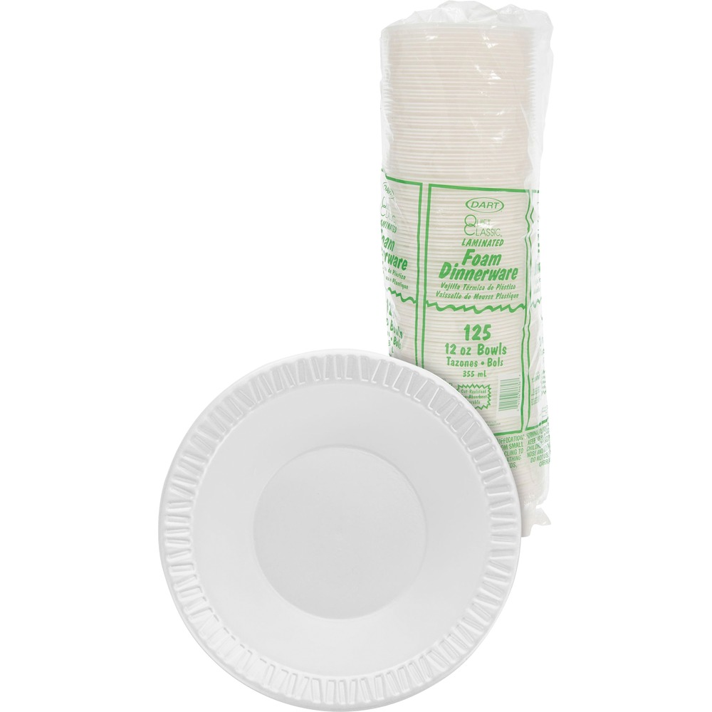 DCC12BWWQR - Add elegance to any meal with this plastic dinnerware bowl. Laminated material keeps sauces and wet foods from soaking through. Durable design is strong enough to hold a full portion of food without bending. Quality insulation allows you to conveniently serve both hot and cold foods.