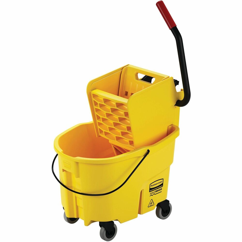 RCP7480YEL - Side press combo offers a great capacity for commercial cleaning jobs. WaveBrake mop bucket and high-efficiency wringer system reduces splashing for a safer environment, cleaner floors and improved productivity. Foot-pedal water evacuation means no lifting is required for worker well-being. System lasts 58 times longer than comparative wringers. It is tested to exceed 50,000 wringing cycles; average wringers perform approximately 860 cycles. Side press combo is made with premium tubular steel and structural web-molded plastic.