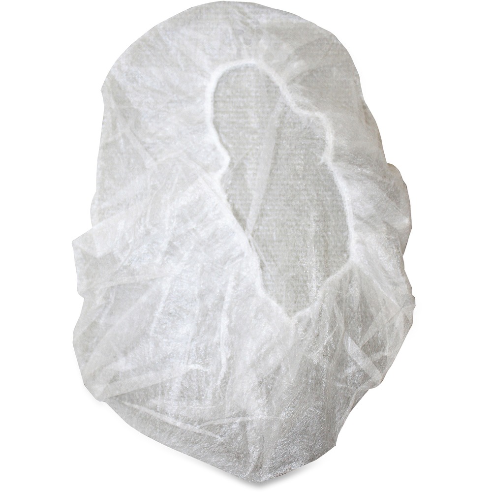 GJO85140 - Nonwoven bouffant caps keep employees' hair in place to prevent accidental contamination. Spun-bonded, polypropylene material is soft and lightweight for enhanced comfort. Elastic band stretches to accommodate a variety of head sizes. Bouffant caps are perfect for use in hospitals, labs and more.