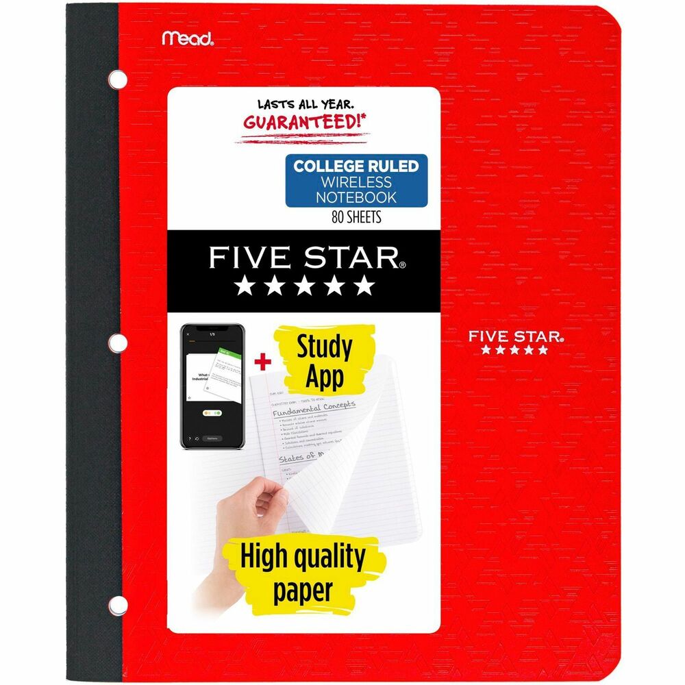 MEA09294 - One-subject, wireless notebook features a sewn binding to prevent it from catching on your clothing or backpack. A pocket on the inside of the front cover keeps your important papers organized. College-ruled, high-quality paper resists ink bleed to help keep your writing legible. Three-hole punched pages are perforated to remove easily with clean edges.