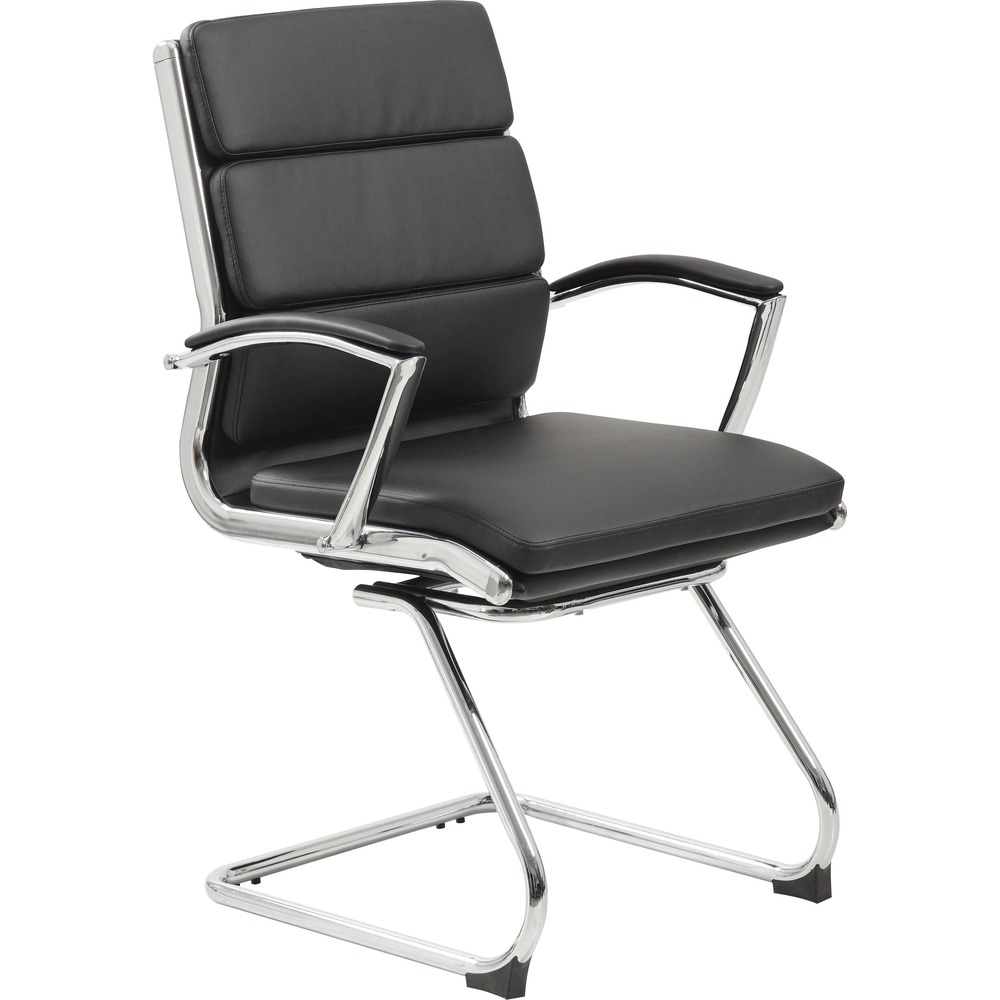 BOPB9479BK - Executive guest chair features a stylish design to add a pop of modernism to any room or office. CaressoftPlus upholstery gives you an ultra-soft seat that's both breathable and durable. This trademarked vinyl looks and feels like leather yet cleans easily with just a damp cloth. Fixed, padded arms are ergonomically designed to provide extreme comfort through extended use. Sleek cantilever base keeps this chair modern to blend seamlessly into most rooms. Guest chair supports up to 275 lb.