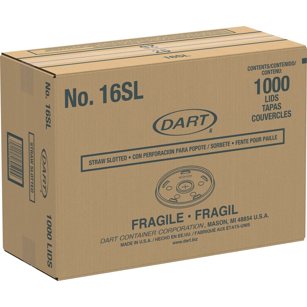 DCC16SLCT - Translucent lids are perfect for use with foam cups to contain your hot or cold while you're on-the-go. Center features a slot for a straw for added convenience. Lid is designed for use with Dart 12J16, 14J16, 16J16, 20J16, 24J16,12X16, 14X16, 16X16, 20X16, 24X16,12U16, 16U16, 20U16 and 24U16 cups (sold separately). High-quality plastic construction fits tightly on cups to prevent drips or spills.