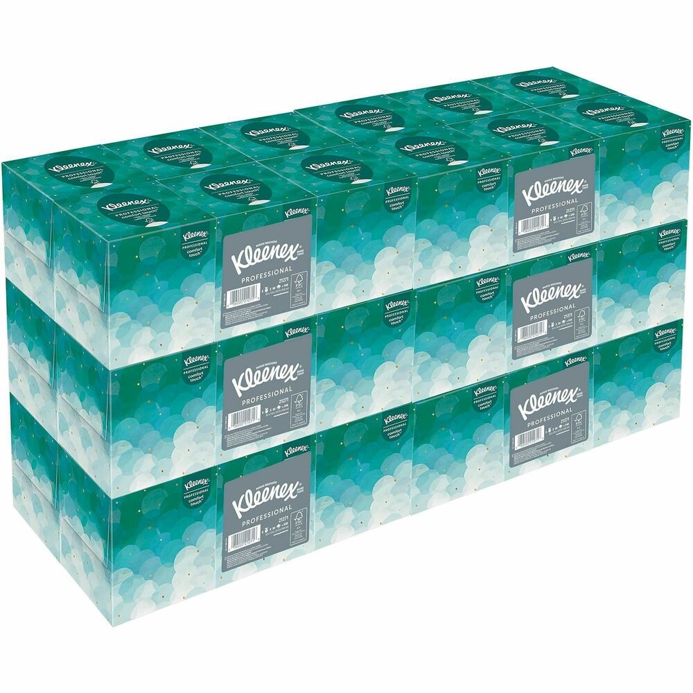 KCC21271CT - Professional Facial Tissue for Business offers superior performance, a premium feel and essential softness with its two-ply, absorbent material. When your employees, clients and visitors see the respected Kleenex brand in your offices and restrooms, they'll know that you select quality products, putting forth the best image for your business. For 100 years, Kleenex has delivered high-quality facial tissues to give you an ultra-soft feel. The last 10 tissues in this low-alert dispenser are cream-colored instead of white to let you know when it's almost time for a new box.