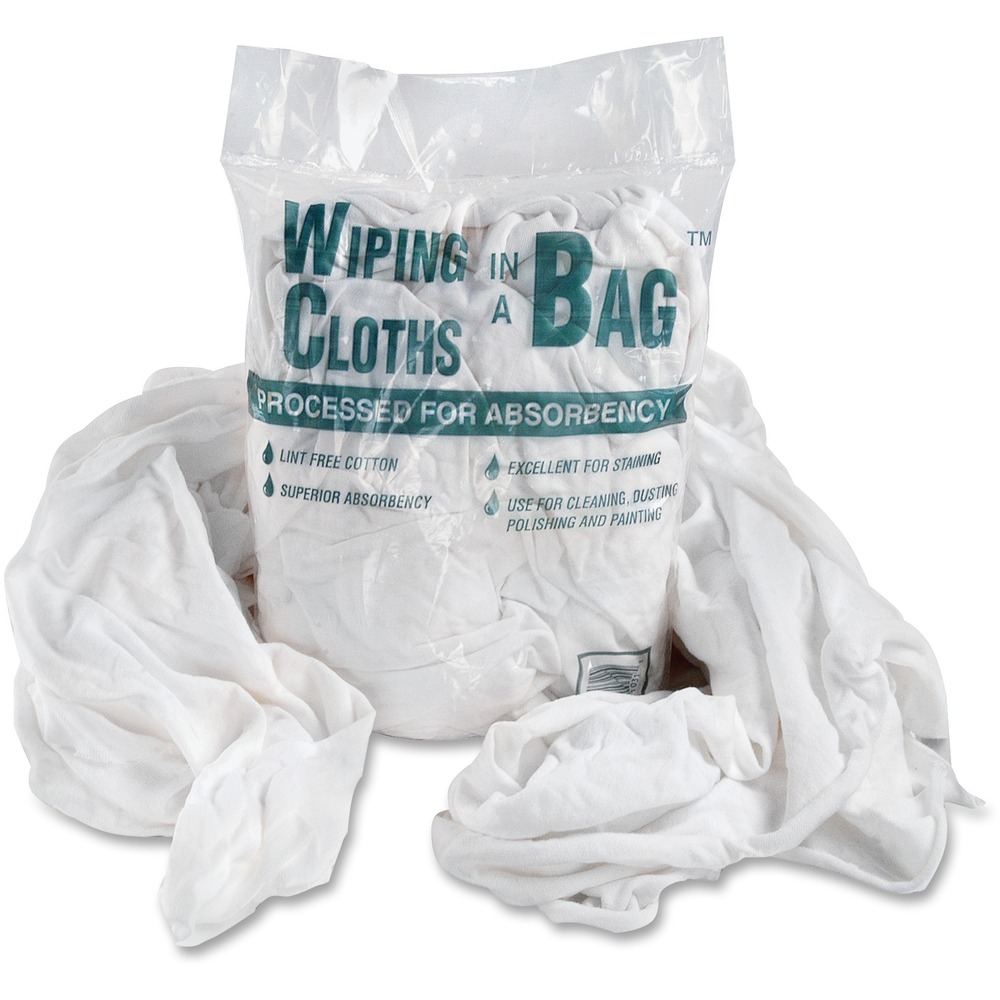 OFX00070CT - Multipurpose wiping cloths offer superior absorbency for cleaning, scrubbing, painting and many other uses. Reusable cloths are made from highly absorbent, lint-free, bleached cotton knit. Keep the handy bag of rags in your vehicle, boat, workshop or house for cleanups and emergencies.