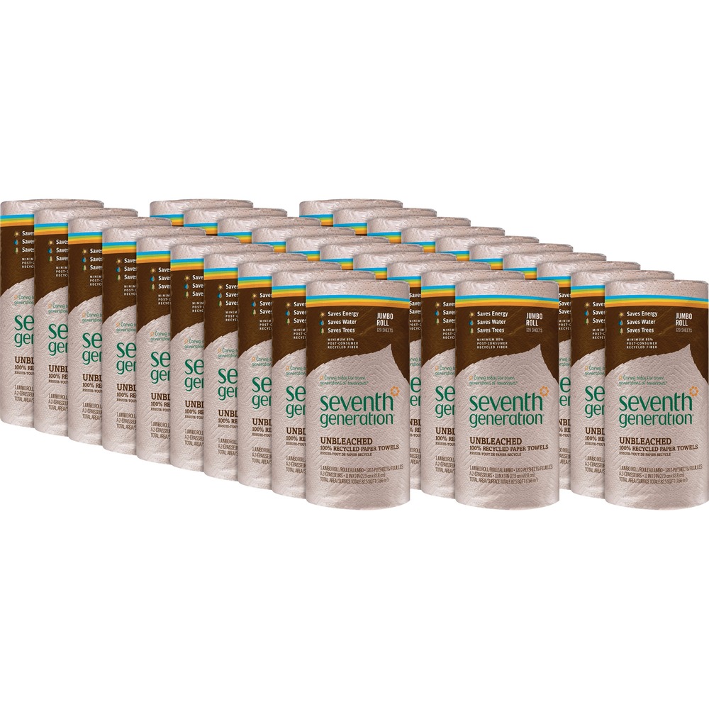 SEV13720CT - Clean more, waste less and help reduce the need for virgin wood pulp. Reach for these hardworking, recycled paper towels, and you're not only cleaning up messes in a flash; you're helping to keep more trees standing. Made with a high percentage of post-consumer content - the paper we all recycle every day at home, school and work, these unbleached paper towels have a unique color that visually cues care for the environment in a way white paper cannot. Being made without dyes, inks or fragrances saves natural resources compared to virgin or whitened recycled products by eliminating the whitening process, which saves water and energy. The two-ply paper towels come in rolls that fit standard household, kitchen roll dispensers. Each sheet measures 11" x 9".