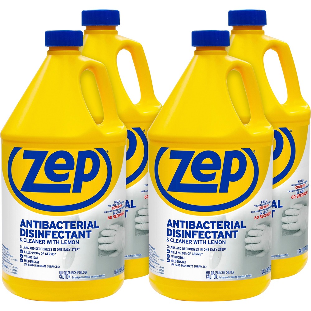 ZPEZUBAC128CT - Antibacterial Disinfectant/Cleaner with lemon offers a hospital-grade germicidal cleaner and deodorant. Cleaner cuts through grease and other soils. Disinfectant kills 99.9 percent of disease-causing germs and bacteria, including MRSA, influenza and HIV. The ready-to-use formula is perfect for cleaning kitchens, bathrooms, offices, schools and anywhere there are germs and bacteria.