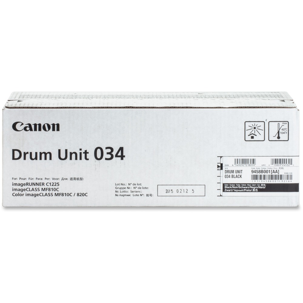 CNMDRUM034BK - Drum unit is developed utilizing precise specifications so you can be confident that your Canon MF810Cdn and MF820Cdn will produce high-quality results, time and time again. Canon Genuine Organophotoconductor drums are designed to have exceptional charging characteristics, light responsiveness, charge storage, wear-resistance and durability. Each drum yields approximately 34,000 pages.